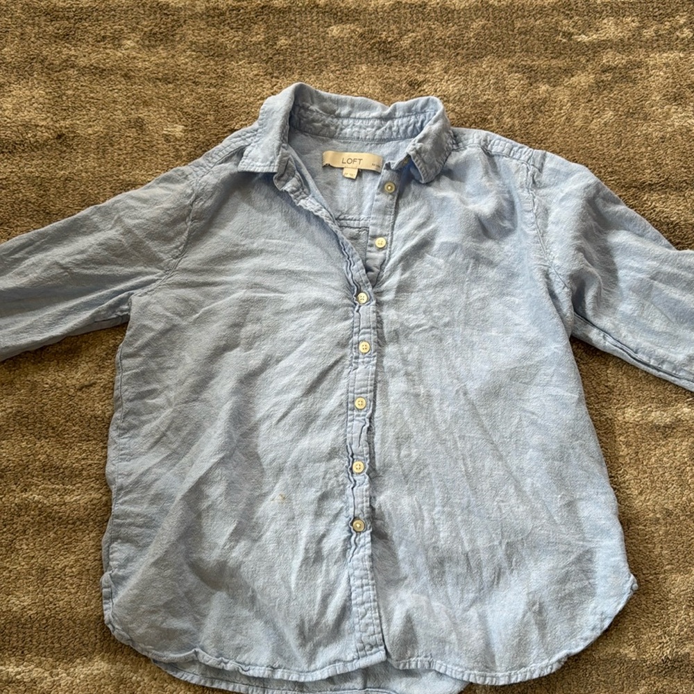 Loft women’s polo shirt blue size sp in veryy good condition